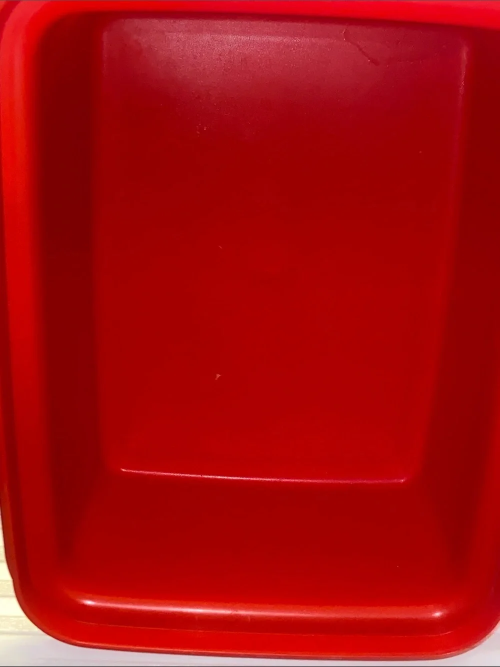 VTG, TUPPERWARE Made In USA Red Plastic Food Storage Container with Snap Handlet